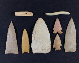 Arrowhead artifacts from the No Stone Unturned Temporary Exhibit at the Museum of the Coastal Bend in Victoria TX