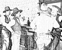 cowboy saloon drawing
