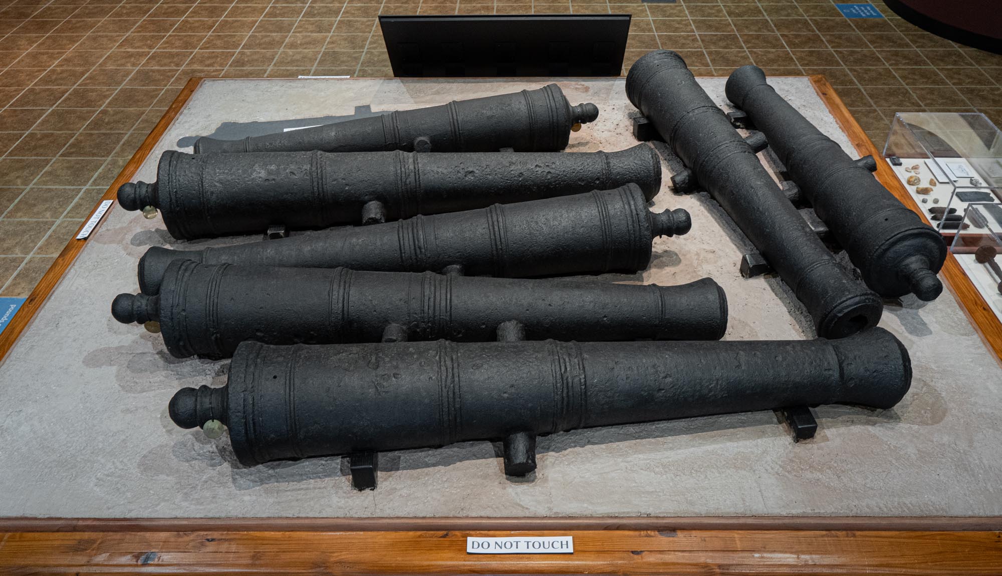 Eight iron cannons were found in the same position in which they were buried by the Spanish when they first discovered the remains of Fort St. Louis in 1689. Museum of the Coastal Bend Victoria, TX