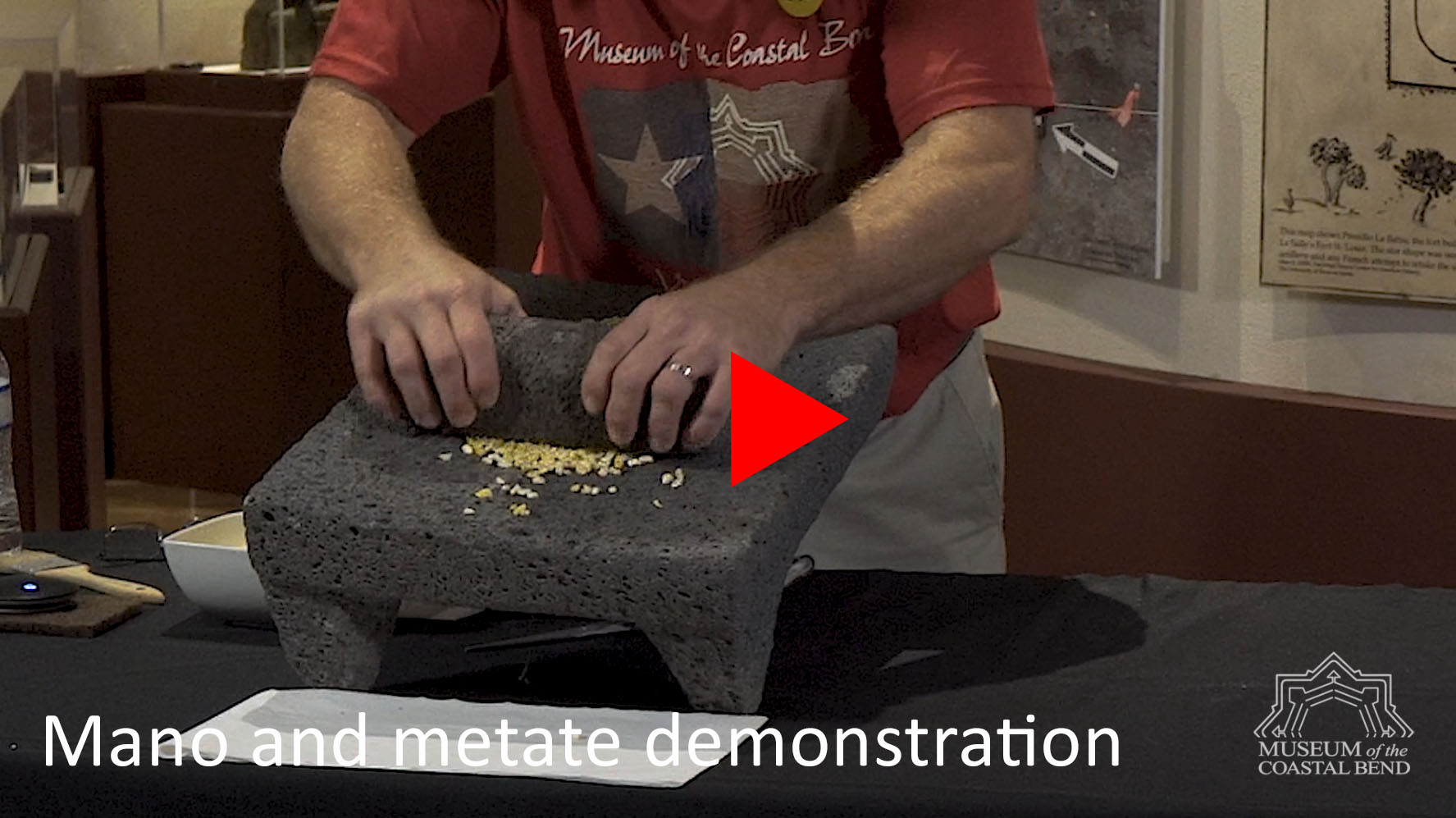 Mano and metate demonstration video